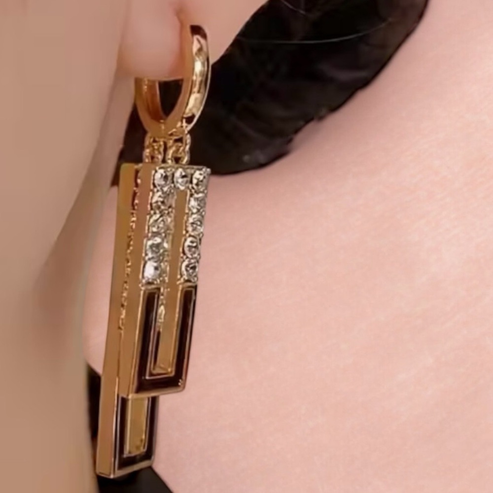 Elegant Gold and Silver Drop Earrings
